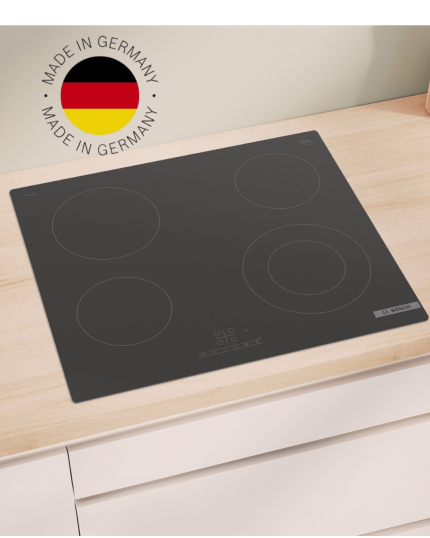 BOSCH Anafe 4 hornallas / Placa vitrocerámica 60 cm Negro, Vidrio Schott Ceran PKF611BB8E