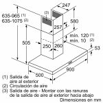 Campana BOSCH decorativa de pared 90 cm Acero inoxidable DWB97FM50 - Imagen 4