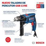 Taladro percutor Bosch GSB 13 RE 750W 220V, 5 brocas y maletín - Imagen 2