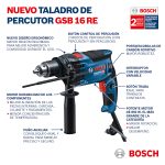 Taladro percutor Bosch GSB 16 RE 850W 220V en maletín - Imagen 2