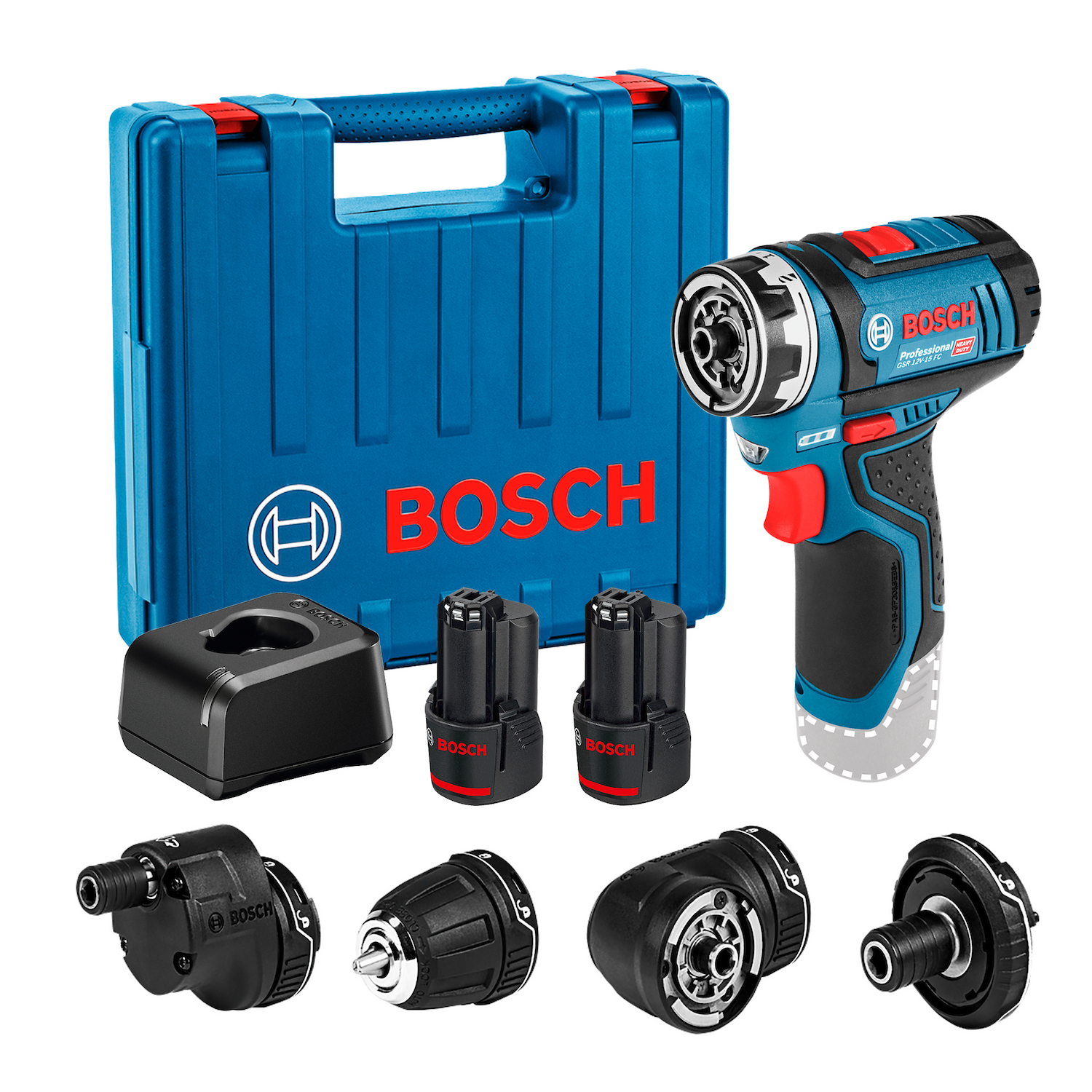 06019F60E0-000_01 Taladro atornillador Bosch GSR 12V-15 FC 12V 2 baterías y maletín - Imagen 1