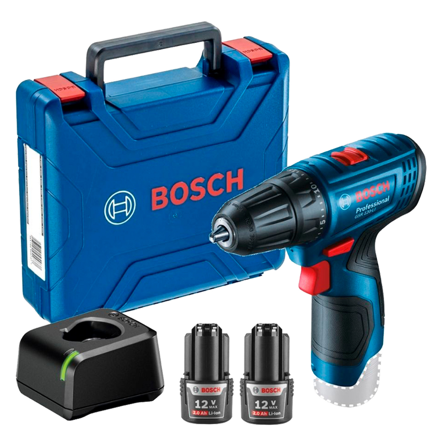 06019G80E0-000_01 Taladro atornillador Bosch GSR 120-LI 12V 2 baterías y maletín - Imagen 1