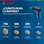 Taladro percutor 3/8" Bosch GSB 12V-30, 12V 2 baterías y maletín - Imagen 5
