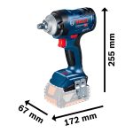 Llave de Impacto inalámbrica Bosch GDS 18V-400 18V con 2 baterías - Imagen 5