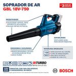 Soplador de aire inalámbrico Bosch GBL 18V-750 18V Brushless - Imagen 9