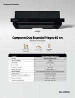 Campana Duo Esencial Negro 60 cm - Imagen 3